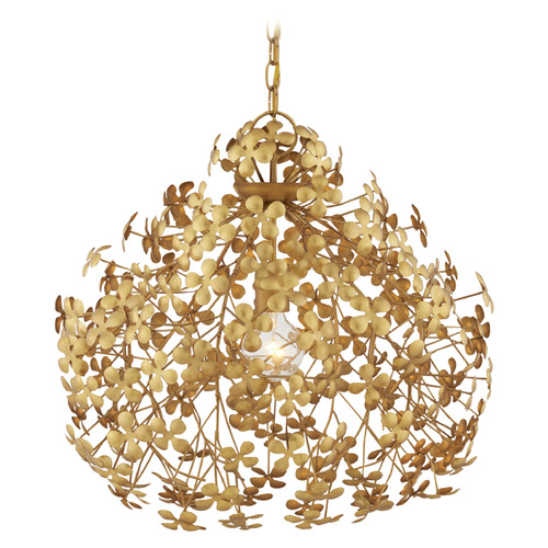 Currey and Company Lighting Currey and Company Cloverfield Gold Leaf / Gold Pendant Light 9000-1088