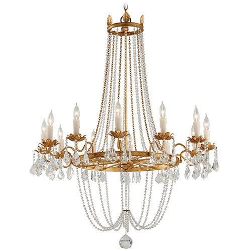 Troy Lighting Viola Vintage Gold Leaf Crystal Chandelier
