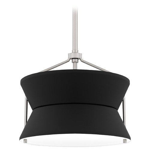 Quoizel Lighting Quoizel Pendant Brushed Nickel Pendant Light with Drum Shade