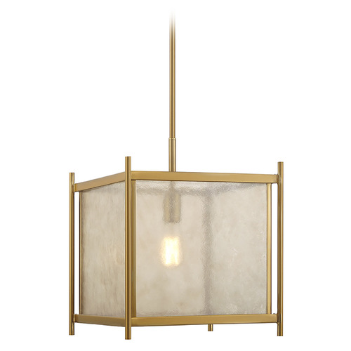 Savoy House Lighting Jacobs Warm Brass Pendant Light with Square Shade