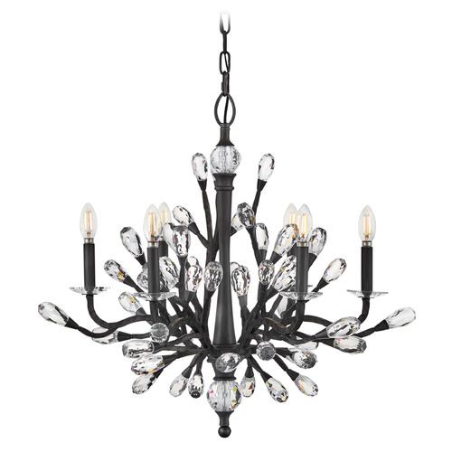 Fredrick Ramond Eve Brushed Graphite LED Crystal Chandelier