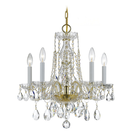 Crystorama Lighting Traditional Crystal Polished Brass Crystal Chandelier