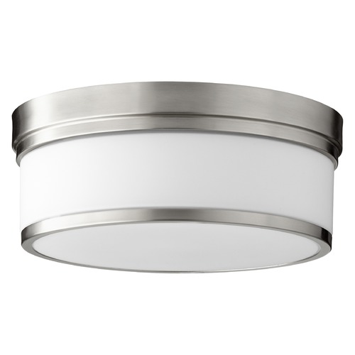 Celeste 14-Inch Flush Mount in Satin Nickel with Opal Glass by Quorum Lighting