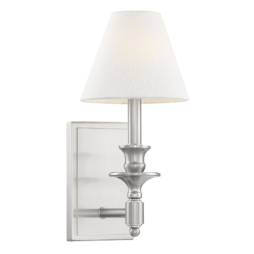 Washburn Satin Nickel Sconce by Savoy House