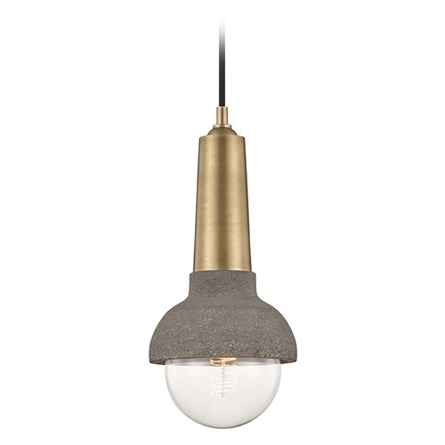 Mitzi by Hudson Valley Mitzi By Hudson Valley Macy Aged Brass Pendant Light with Bowl / Dome Shade H304701-AGB