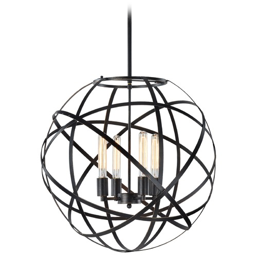 Atom Black Chandelier by Matteo Lighting
