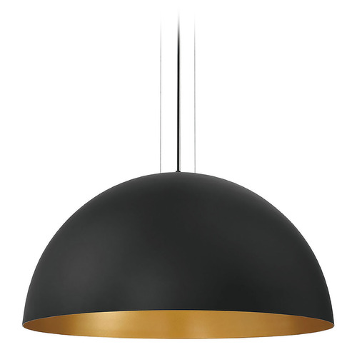Laverton 36-Inch Dome Pendant in Black & Gold by Eurofase Lighting