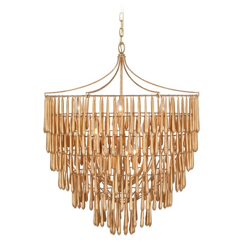 Visual Comfort Signature Collection Julie Neill Vacarro Chandelier in Antique Gold Leaf by Visual Comfort Signature JN5132AGL