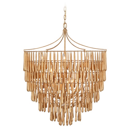 Julie Neill Vacarro Chandelier in Antique Gold Leaf by Visual Comfort Signature