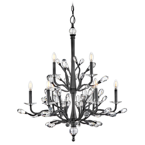 Fredrick Ramond Eve Brushed Graphite LED Crystal Chandelier