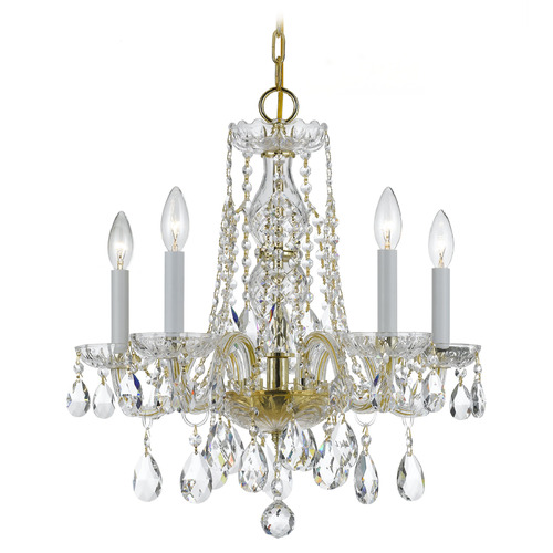 Crystorama Lighting Traditional Crystal Polished Brass Crystal Chandelier