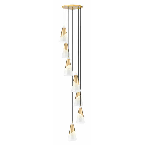 Z-Lite Aimie Modern Gold Multi-Light Pendant with Conical Shade