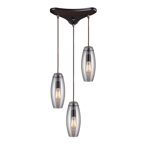 Elk Lighting Modern Multi-Light Pendant Light with Clear Glass and 3-Lights 60044-3