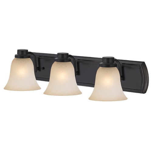 Caramel Glass Bathroom Light in Bronze with 3-Lights