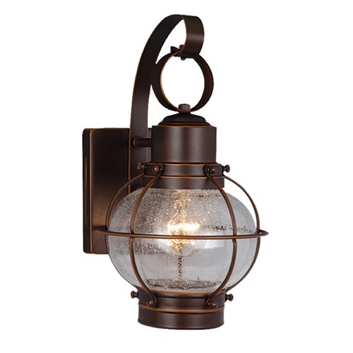 Seeded Glass Outdoor Wall Light Bronze by Vaxcel Lighting