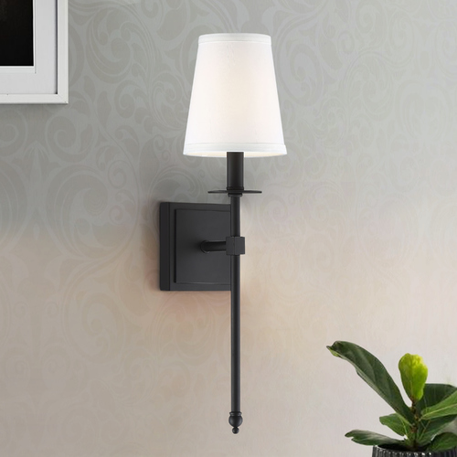 Monroe Matte Black Sconce by Savoy House
