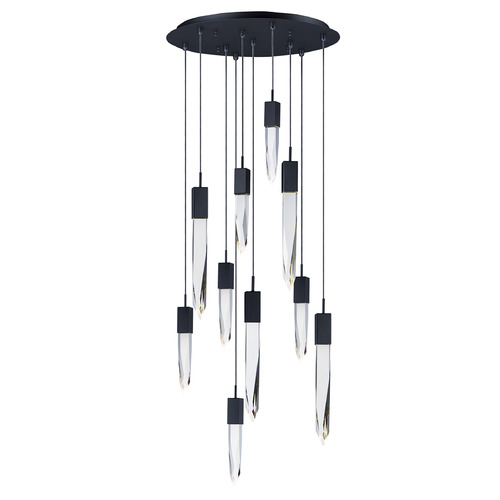 Quartz 10-Light LED Pendant in Black by ET2 Lighting
