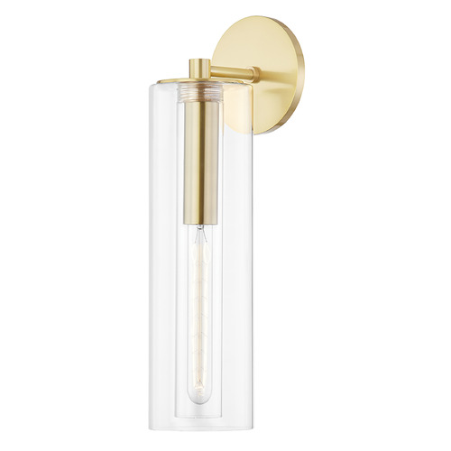 Mitzi Belinda Tall Aged Brass Single Wall Sconce