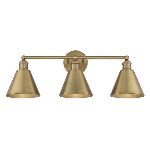 27-Inch Vanity Light in Natural Brass by Meridian