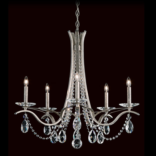 Schonbek Worldwide Lighting Vesca Antique Silver Crystal Chandelier