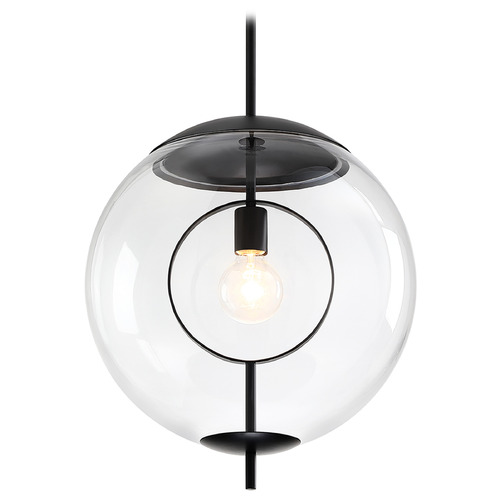 Designers Fountain Celeste Matte Black Pendant Light with Globe Shade
