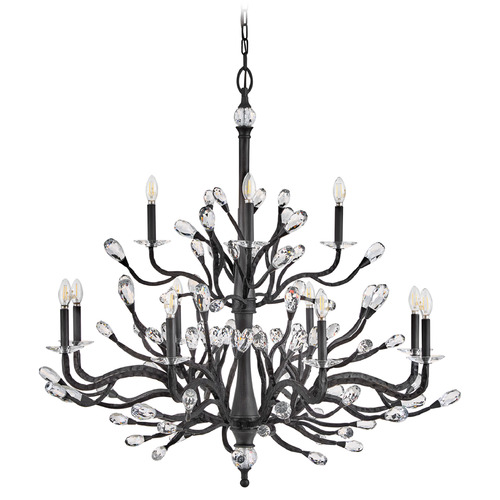 Fredrick Ramond Eve Brushed Graphite LED Crystal Chandelier