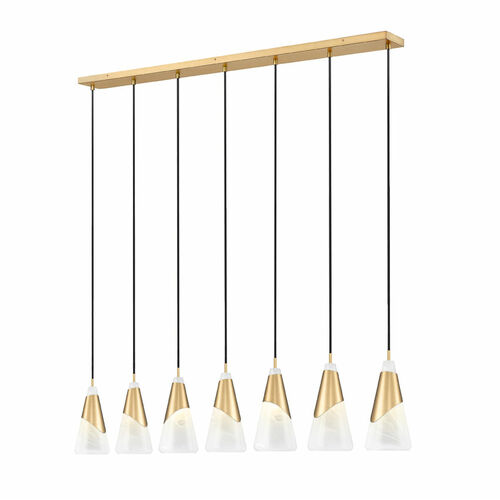 Z-Lite Aimie Modern Gold Multi-Light Pendant with Conical Shade