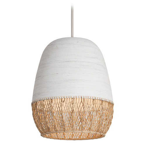 Maxim Lighting Maxim Lighting Tamba Rustic Ivory Pendant Light with Bowl / Dome Shade 14912NAIV