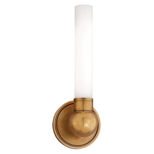 Hudson Valley Lighting Bathroom Light with White Glass in Aged Brass Finish 821-AGB