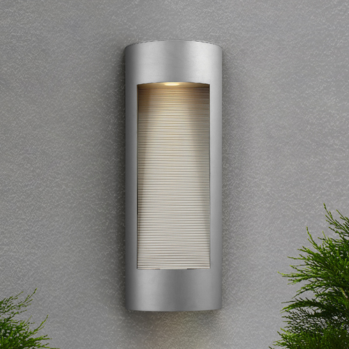 Hinkley Modern Outdoor Wall Light with Etched in Titanium Finish 1664TT