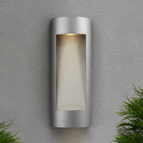 Modern Outdoor Wall Light with Etched in Titanium by Hinkley Lighting