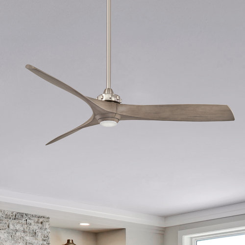 Minka Aire Aviation 60-Inch LED Fan in Brushed Nickel with Ash Maple Blades F853L-BN/AMP