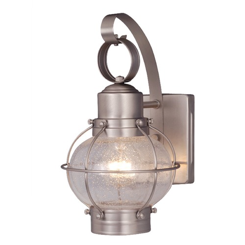 Seeded Glass Outdoor Wall Light Brushed Nickel by Vaxcel Lighting