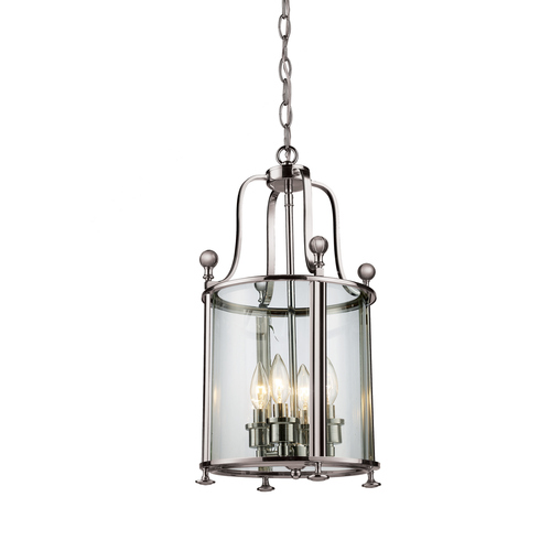 Z-Lite Z-Lite Wyndham Brushed Nickel Pendant Light with Cylindrical Shade 191-4