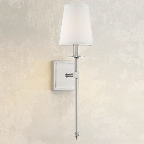 Monroe Satin Nickel Sconce by Savoy House