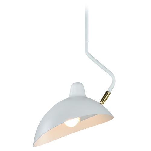 Matteo Lighting Droid White & Brushed Gold Pendant by Matteo Lighting C57901WH