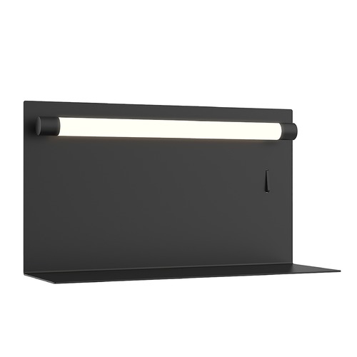 Dresden 12.25-Inch Wide LED Wall Mount with Shelf in Black by Kuzco Lighting