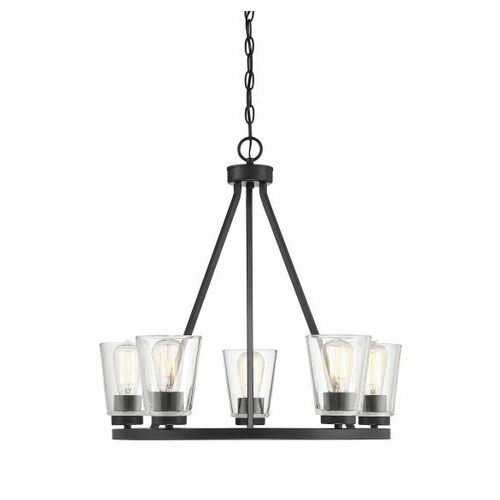 Calhoun 5-Light Chandelier in Matte Black by Savoy House