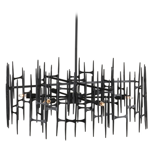 Currey and Company Ian Thornton Attingham Satin Black Chandelier