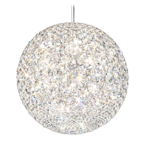 Schonbek Worldwide Lighting Da Vinci Polished Stainless Steel Pendant Light with Globe Shade