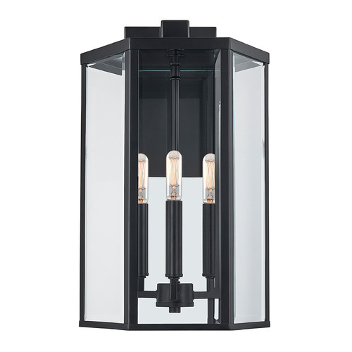 Justice Design Group Justice Design Edgeworth Large Outdoor Wall Sconce FSN-7674W-CLER-MBLK