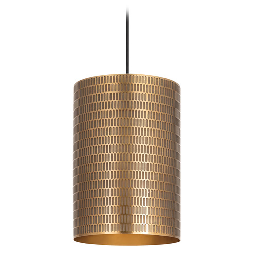 Maxim Lighting Shaka Weathered Brass Pendant Light with Cylindrical Shade