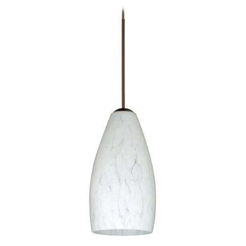 Besa Lighting Karli Bronze LED Mini-Pendant Light with Oblong Shade