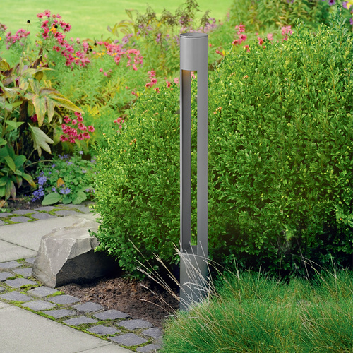 Atlantis 20-Inch Round Small Bollard in Titanium by Hinkley Lighting