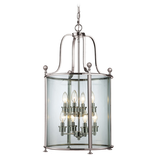 Z-Lite Z-Lite Wyndham Brushed Nickel Pendant Light with Cylindrical Shade 191-8