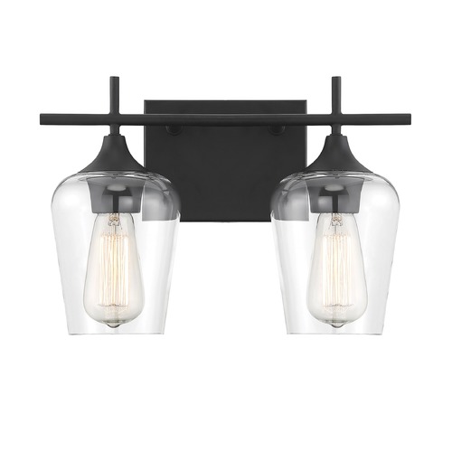 Octave 13.75-Inch Black Bathroom Light by Savoy House