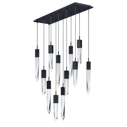 Quartz 12-Light LED Pendant in Black by ET2 Lighting