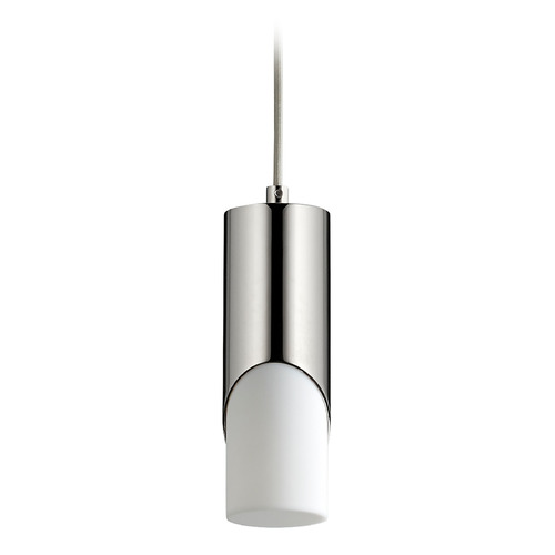 Ellipse 9-Inch LED Acrylic Pendant in Nickel by Oxygen Lighting