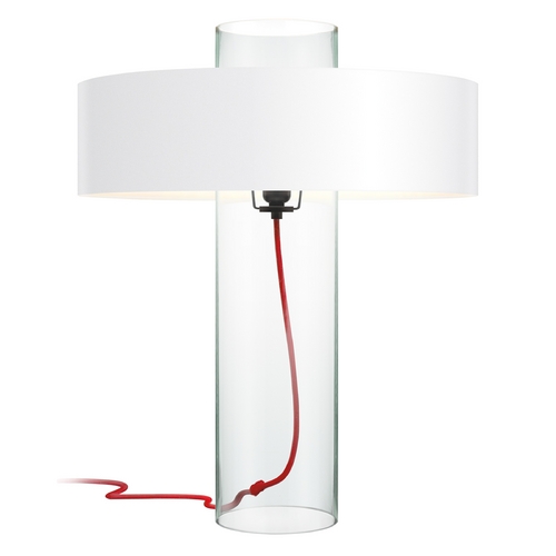 Sonneman Lighting Modern Table Lamp with White Paper Shade in Clear Glass Finish 4755.87W