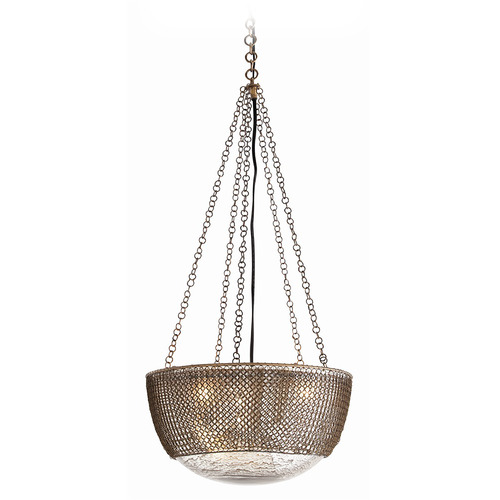 Chainmail Pendant in Brass with Mercury Glass by Arteriors Home